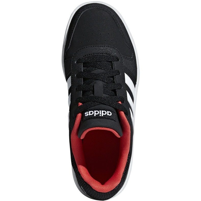 Sapatos infantis Adidas Hoops 2.0 K preto-vermelho B76067 branco 1