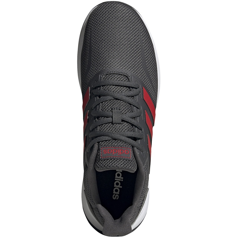 Sapatos masculinos Adidas Runfalcon EG8602 cinza-vermelho 1