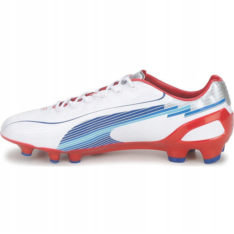 Chuteira Puma Evo Velocidade 1 Fg branco-vermelho-azul 102527 01 1