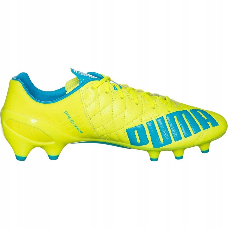 Chuteira Puma Evo Velocidade 1.4 Lth Fg amarelo-azul 103615 03 1