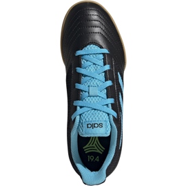 Adidas Predator 19.4 In Sala Junior chuteiras pretas e azuis G25830 preto preto 1