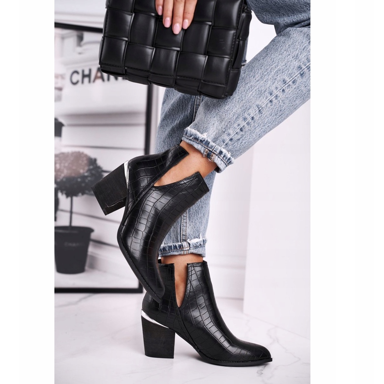 FB1 Botas de salto feminino pretas Ruben preto 2