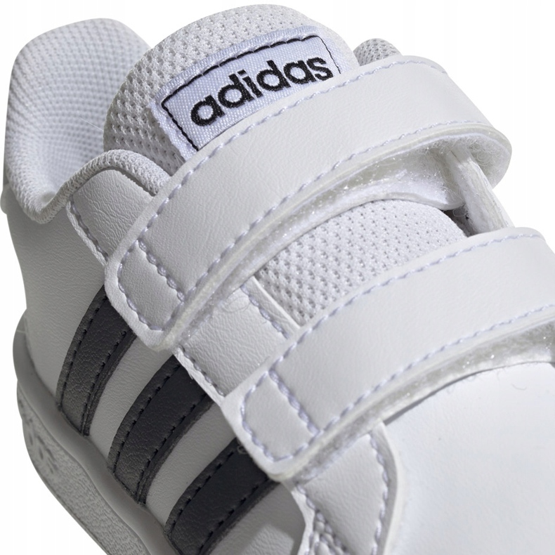 Sapatos para crianças adidas Grand Court I branco e preto EF0118 1