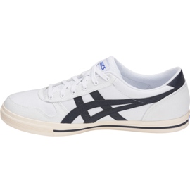 Sapatos masculinos Asics Aaron branco e azul marinho 1201A008 101 1