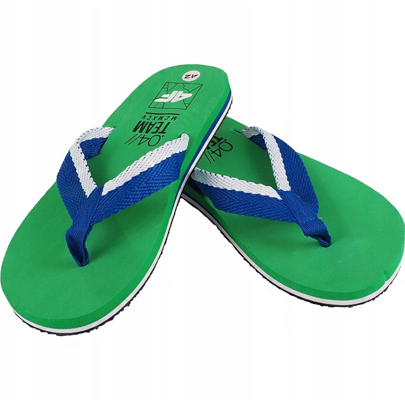 Chinelos masculinos 4F verde H4L19 KLM002 41S branco azul 1
