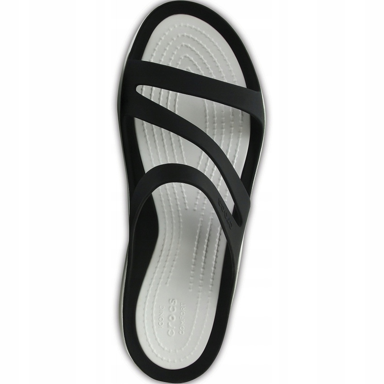 Chinelos femininos da Crocs Swiftwater Sandal W preto e branco 203998 066 2