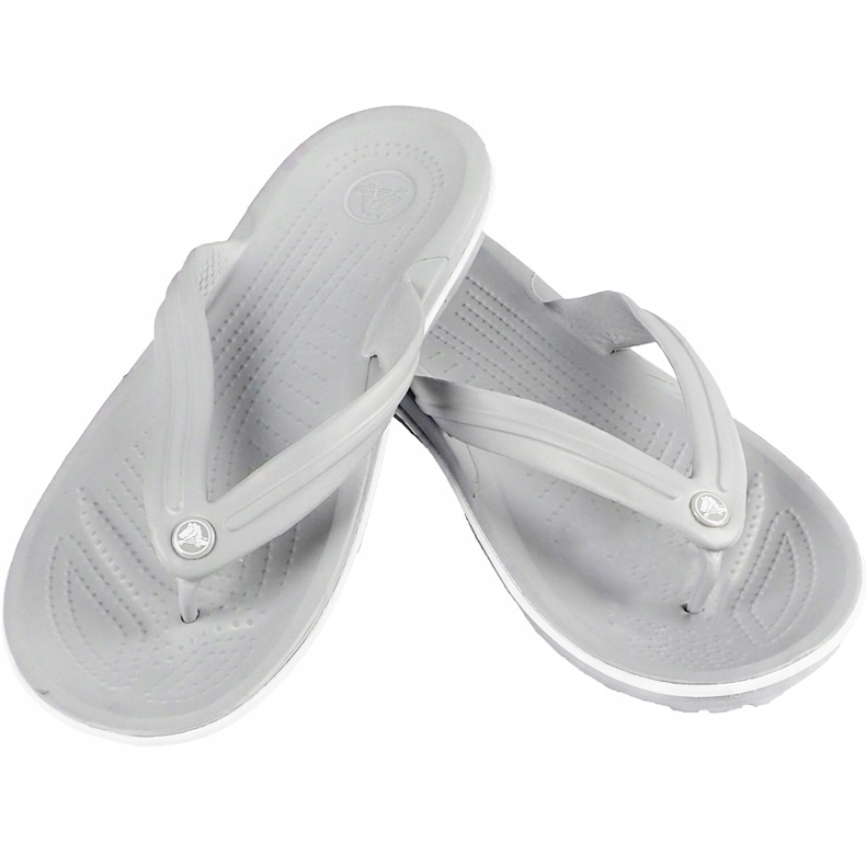 Chinelos Crocs Crocband Flip cinza claro branco 11033 00J 1