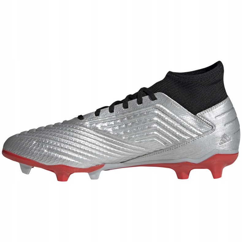 Chuteiras adidas Predator 19.3 Fg prata F35595 vermelho 1