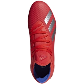 Chuteiras vermelhas Adidas X 18.3 Fg Jr BB9371 multicolorido vermelho 1