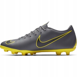 Chuteiras Nike Mercurial Vapor 12 Club Mg AH7378 070 cinza, amarelo cinza 1