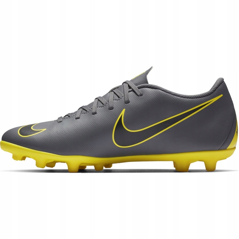 Chuteiras Nike Mercurial Vapor 12 Club Mg AH7378 070 cinza, amarelo cinza 1