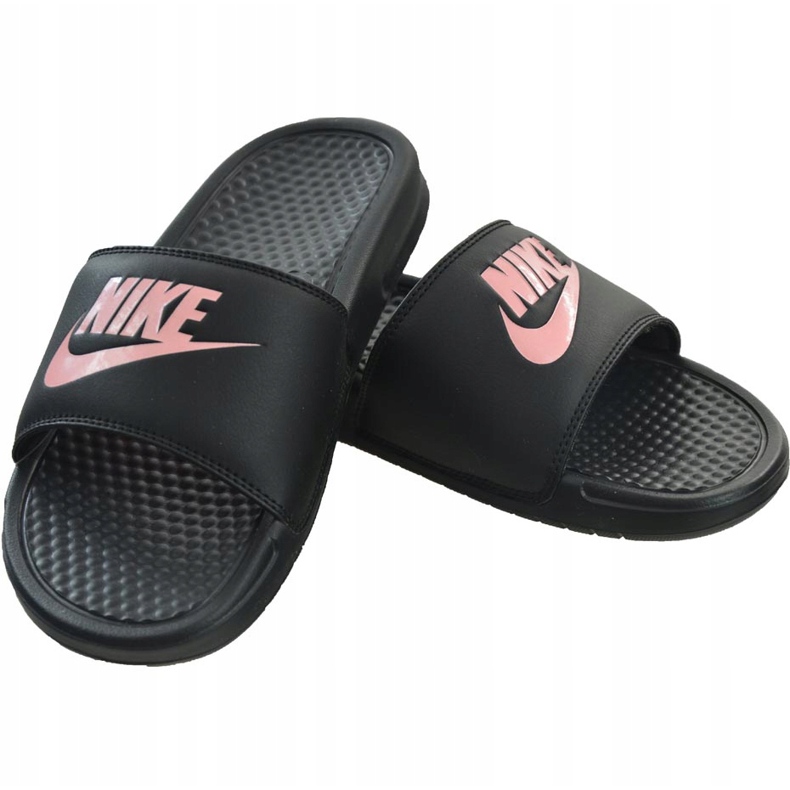 Nike Benassi Just Do It 343881 007 Slide Feminino preto rosa 1