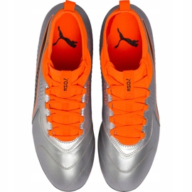 Chuteiras Puma One 3 Lth Fg cinza-laranja 104743 01 multicolorido 1