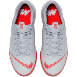 Chuteiras Nike Mercurial Vapor X 12 Academy Ic Jr AJ3101 060 branco cinza 1