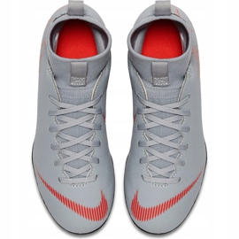 Chuteiras Nike Mercurial Superfly 6 Club Mg Jr AH7339 060 branco cinza 1
