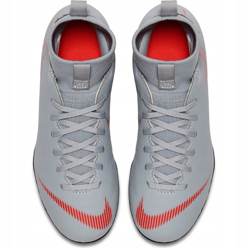 Chuteiras Nike Mercurial Superfly 6 Club Mg Jr AH7339 060 branco cinza 1