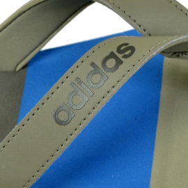 Chinelos Adidas Eezay listrados BA8809 azul cinza 2