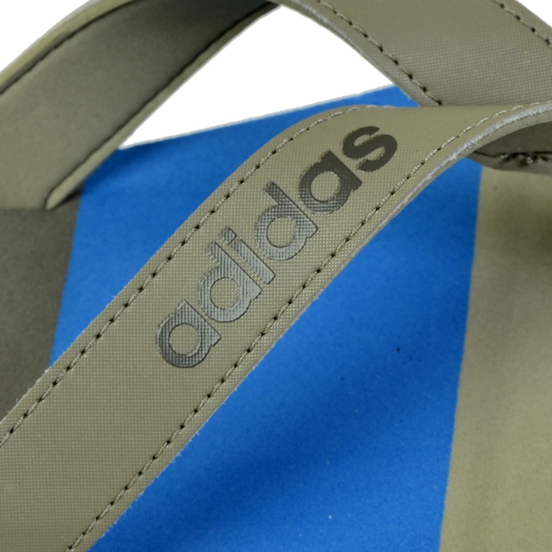 Chinelos Adidas Eezay listrados BA8809 azul cinza 2