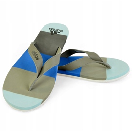 Chinelos Adidas Eezay listrados BA8809 azul cinza 1