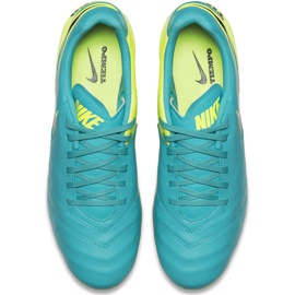 Chuteiras Nike Tiempo Genio Ii Couro Fg 819213 307 preto azul 1