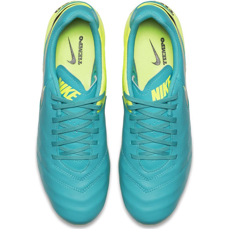 Chuteiras Nike Tiempo Genio Ii Couro Fg 819213 307 preto azul 1