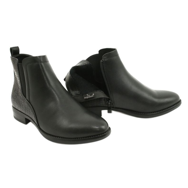 Botas Chelsea Botas pretas Sergio Leone BT558 preto 5
