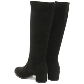 Botas de camurça de lycra femininas Sergio Leone KZ205 preto 3