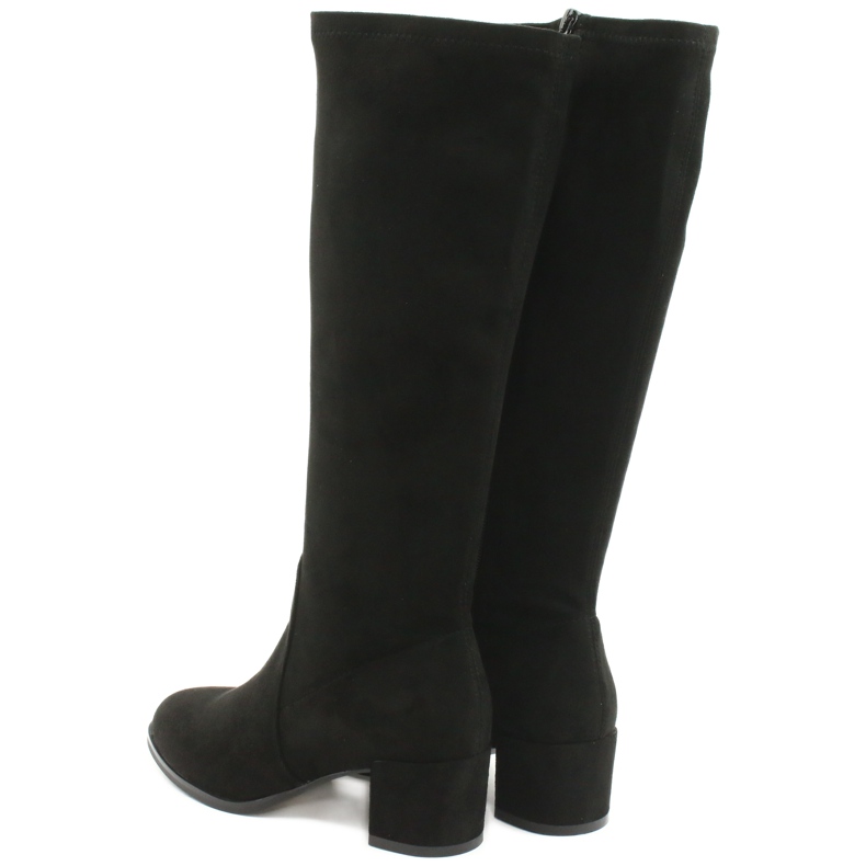 Botas de camurça de lycra femininas Sergio Leone KZ205 preto 3