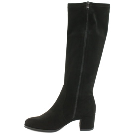 Botas de camurça de lycra femininas Sergio Leone KZ205 preto 1