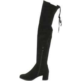 Botas de camurça de lycra femininas longas Sergio Leone KZ281 preto 2