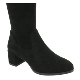 Botas de camurça de lycra femininas longas Sergio Leone KZ281 preto 3
