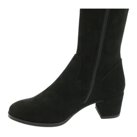 Botas de camurça de lycra femininas longas Sergio Leone KZ281 preto 4