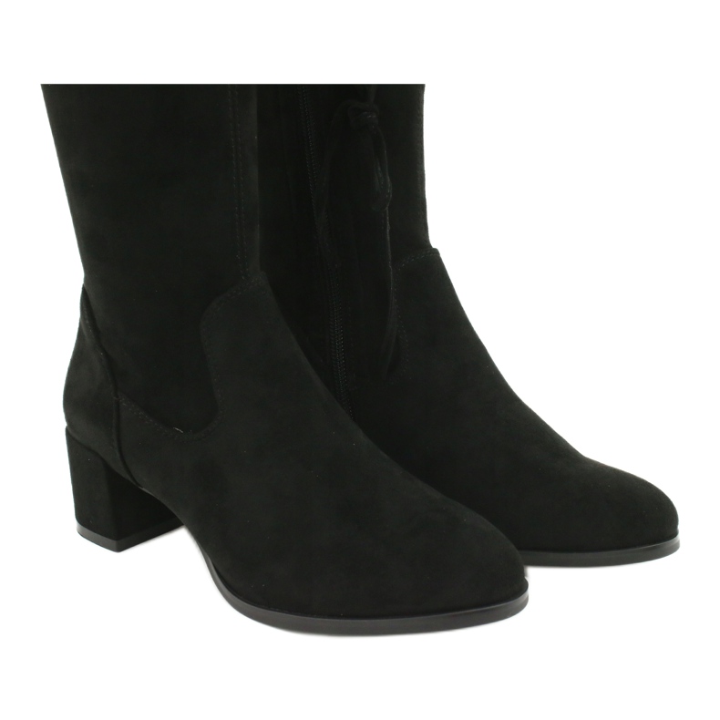 Botas de camurça de lycra femininas longas Sergio Leone KZ281 preto 6