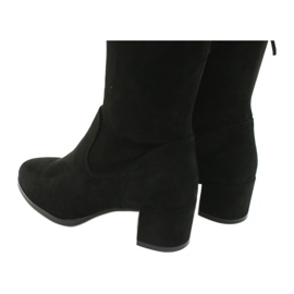 Botas de camurça de lycra femininas longas Sergio Leone KZ281 preto 5