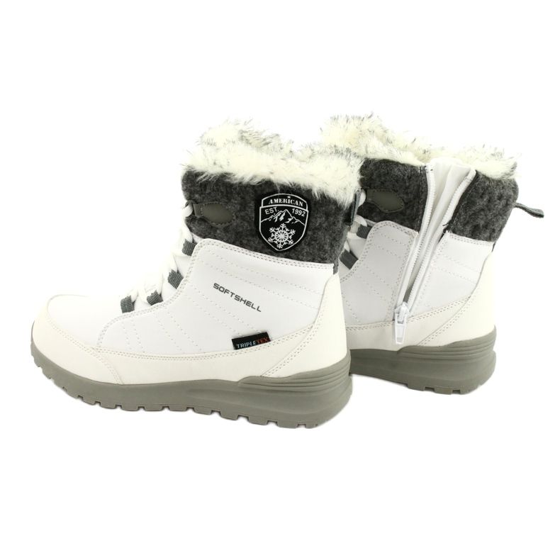 Botas de neve softshell com membrana American Club SN26 / 20 branca branco cinza 3