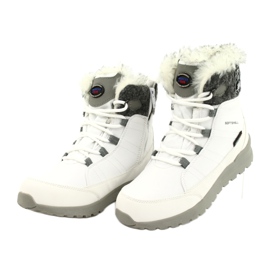 Botas de neve softshell com membrana American Club SN26 / 20 branca branco cinza 2 Botas de neve softshell com membrana American Club SN26 / 20 branca branco cinza 2