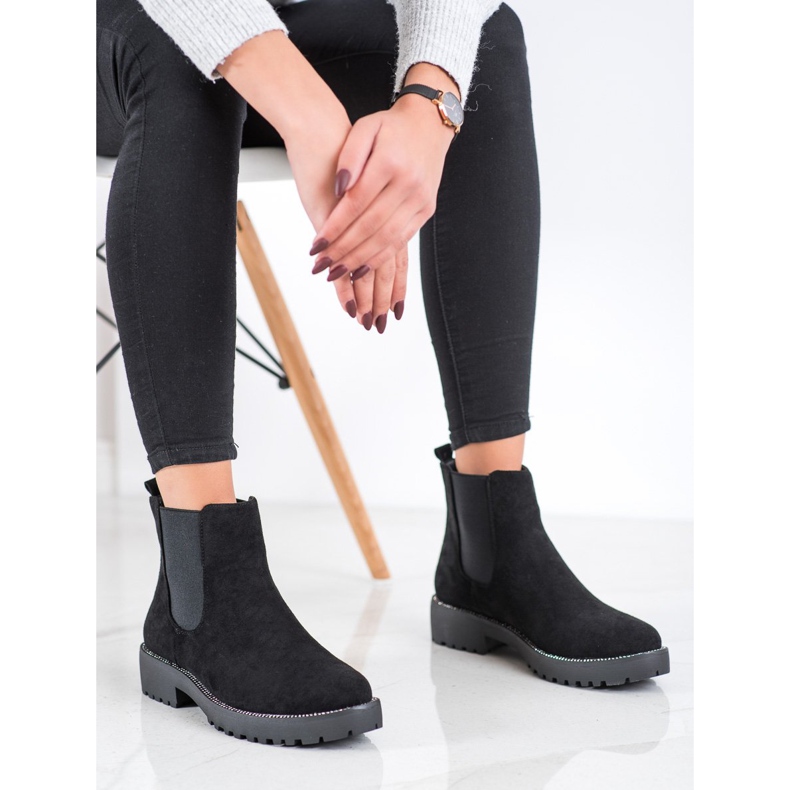 Bello Star Botas de camurça chelsea preto 2