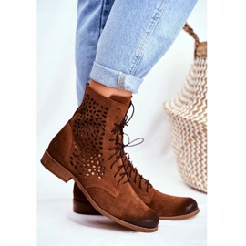 Nicole Botas femininas de couro camelo meridan castanho 2