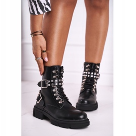 FRGIV Botas femininas com zircônia cúbica preta te amo bebê preto 1