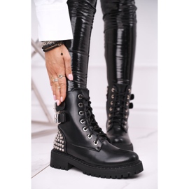 FRGIV Botas femininas com strass preto Sinta o seu toque 1