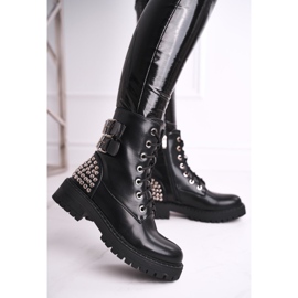 FRGIV Botas femininas com strass preto Sinta o seu toque 2