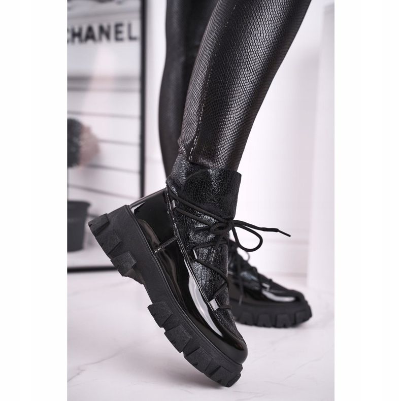 FRGIV Botas pretas deslizantes Rochelle femininas preto 1
