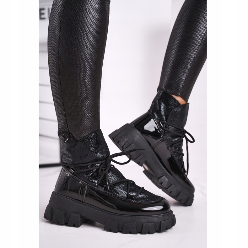FRGIV Botas pretas deslizantes Rochelle femininas preto 2