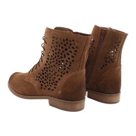 Nicole Botas femininas de couro camelo meridan castanho 5