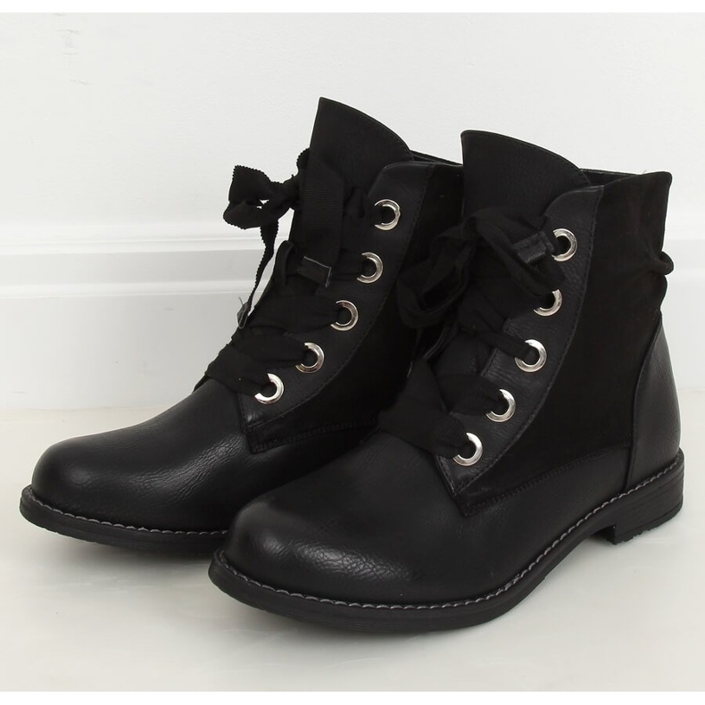 Botas pretas com cordões 3103 Pretas preto 1 Botas pretas com cordões 3103 Pretas preto 1
