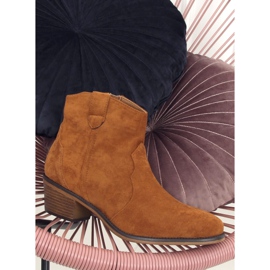 Botas de salto baixo de camelo 99-63 Camel marrom 1