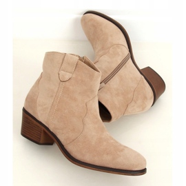 Botas de salto baixo bege 99-63 Taupe 1