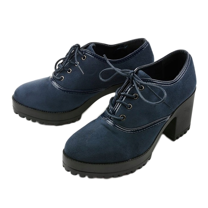 Botas de tornozelo azul marinho amarradas em um bloco Clearfall azul-marinho 2