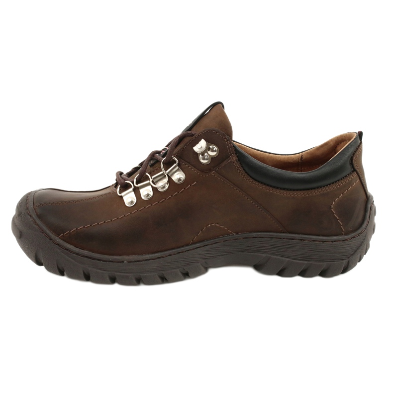 Sapatos marrons masculinos Riko 904 crazy cuoio marrom 1
