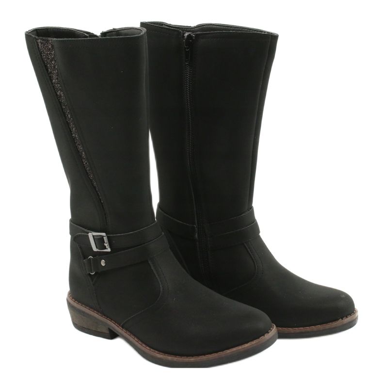 American Club Botas compridas com glitter black American GC24 / 20 preto 3